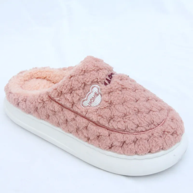 Wholesale Customizable Women's Winter faux fur slippers cozy house slippers