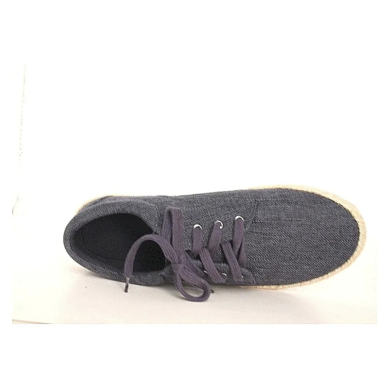 Wholesale Mens's Casual cotton linen lace up Flat Sneakers