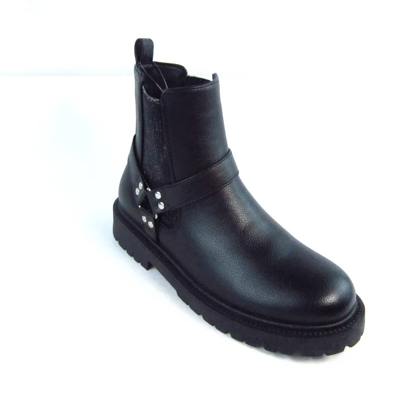 Women's Moto Ankle Boots Pu Leather Short Boots