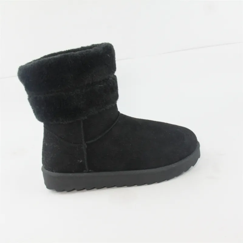 Wholesales Customize Women's Fuax fur Cuff Winter Snow Bootes Faux Suede Winter Boots