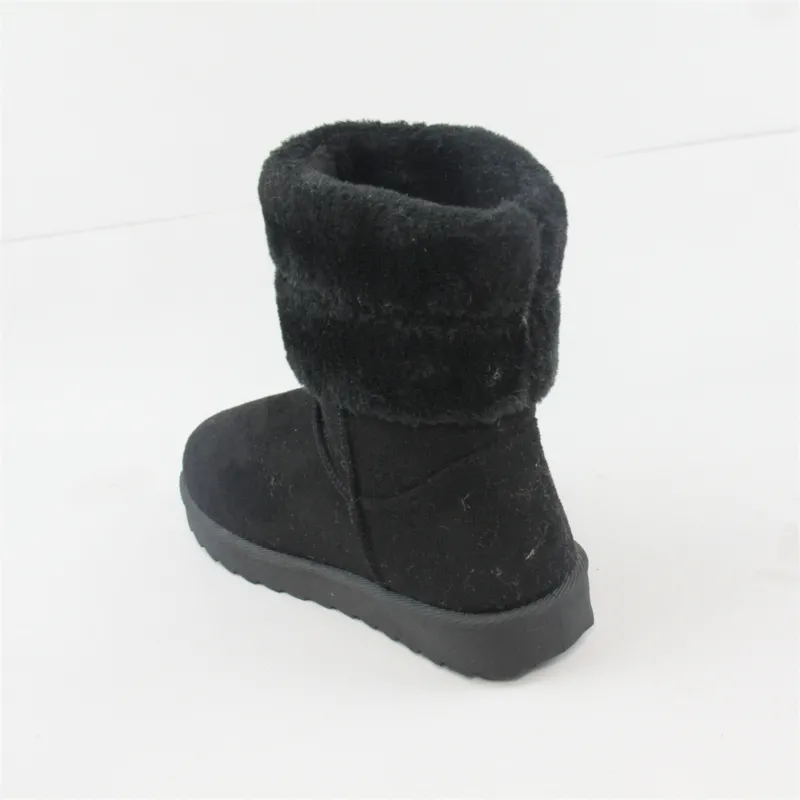 Wholesales Customize Women's Fuax fur Cuff Winter Snow Bootes Faux Suede Winter Boots