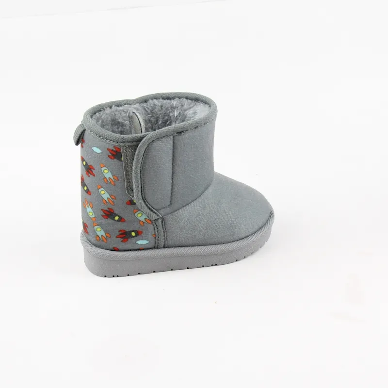 Children's Mini Winter Snow Boots Wide open Calf with Velcro Closure