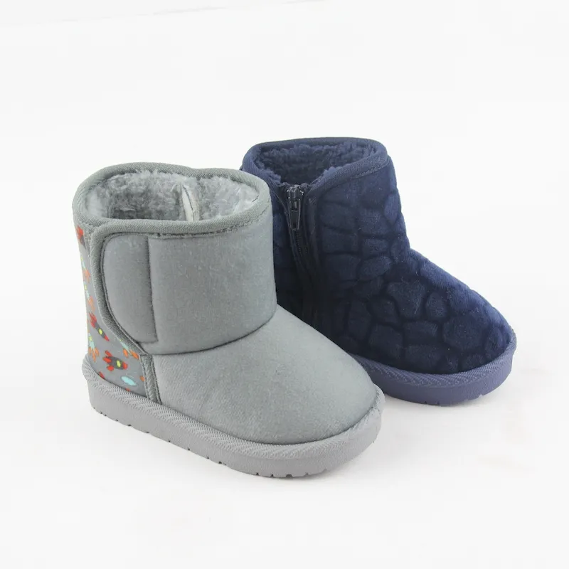 Children's Mini Winter Snow Boots Wide open Calf with Velcro Closure