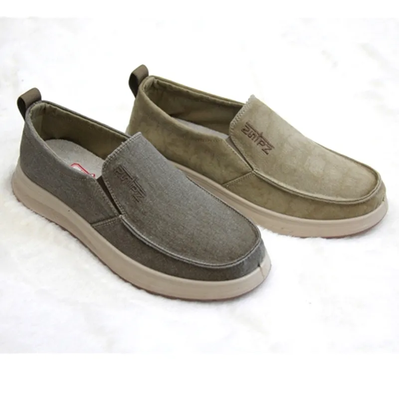 Wholesale Men's Canvas Casual Shoes Slip On Walking Shoes