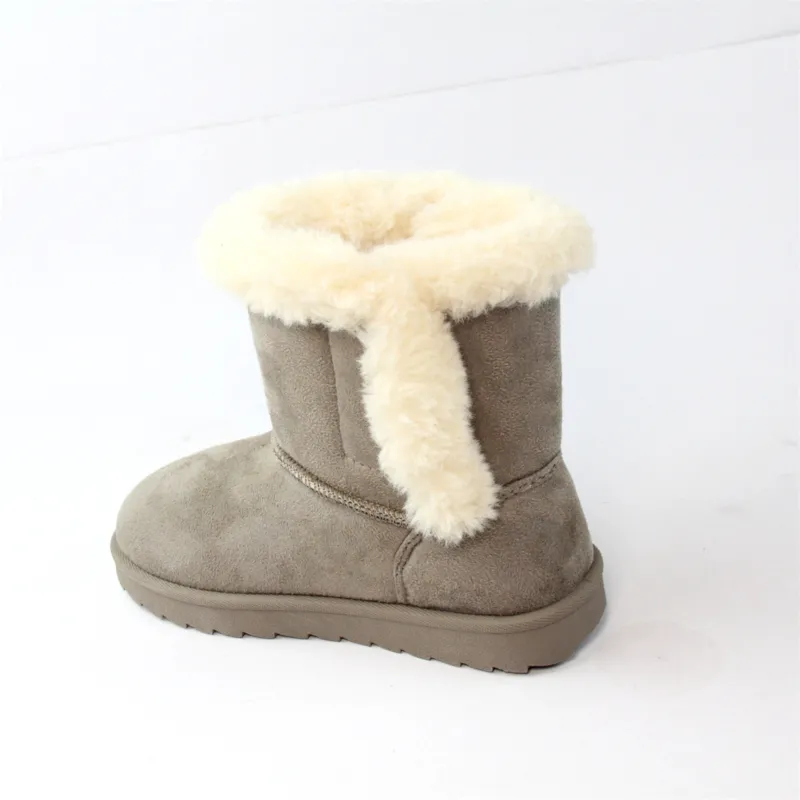 OEM&ODM Women's Faux Suede Short Winter Snow Boots with Cozy Faux fur lined and Collar