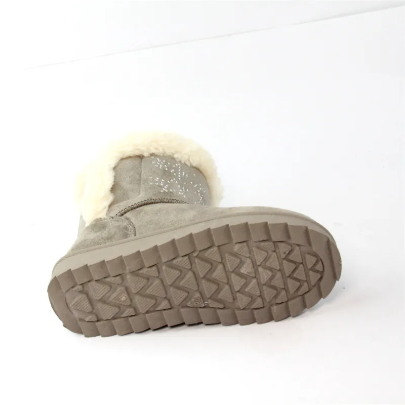 OEM&ODM Women's Faux Suede Short Winter Snow Boots with Cozy Faux fur lined and Collar