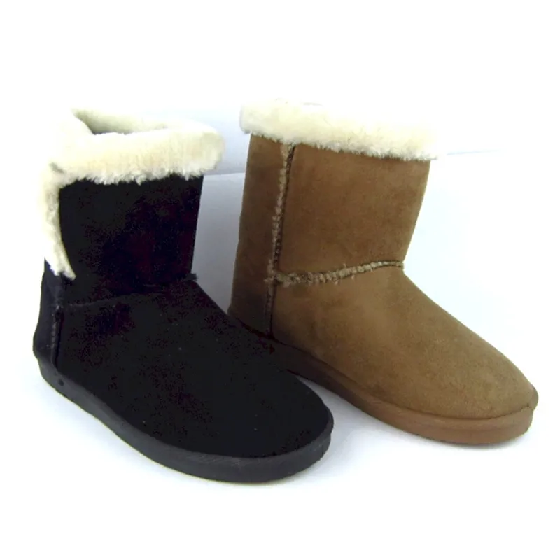 OEM&ODM Women's Faux Suede Short Winter Snow Boots with Cozy Faux fur lined and Collar