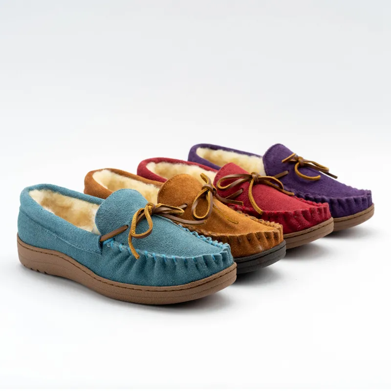 Men’s &Women’s Cowsuede moccasin slippers