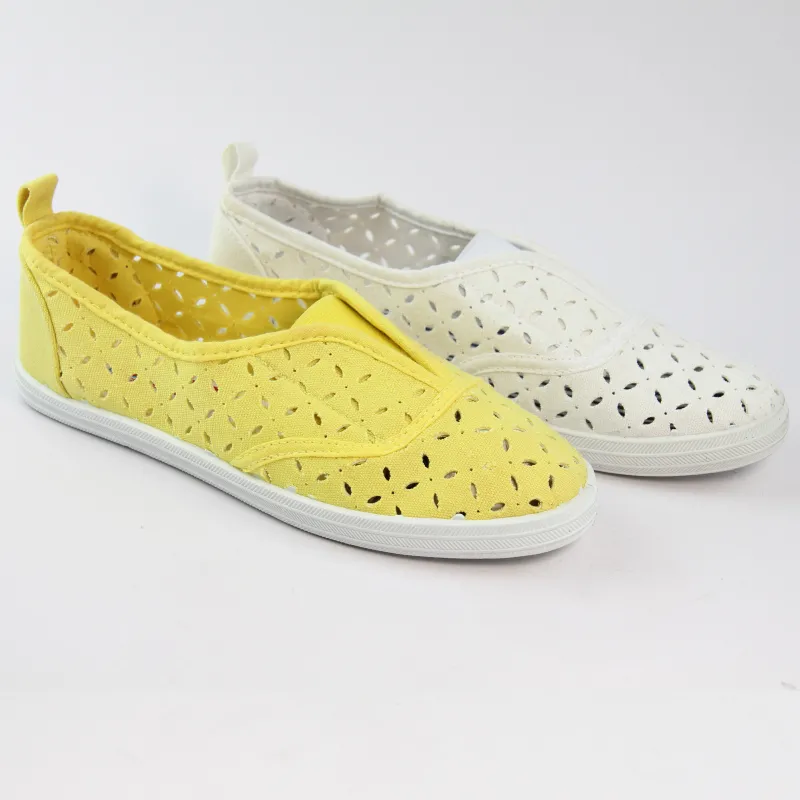 Womens’s Perforated Canvas Sneaker Shoes Slip On