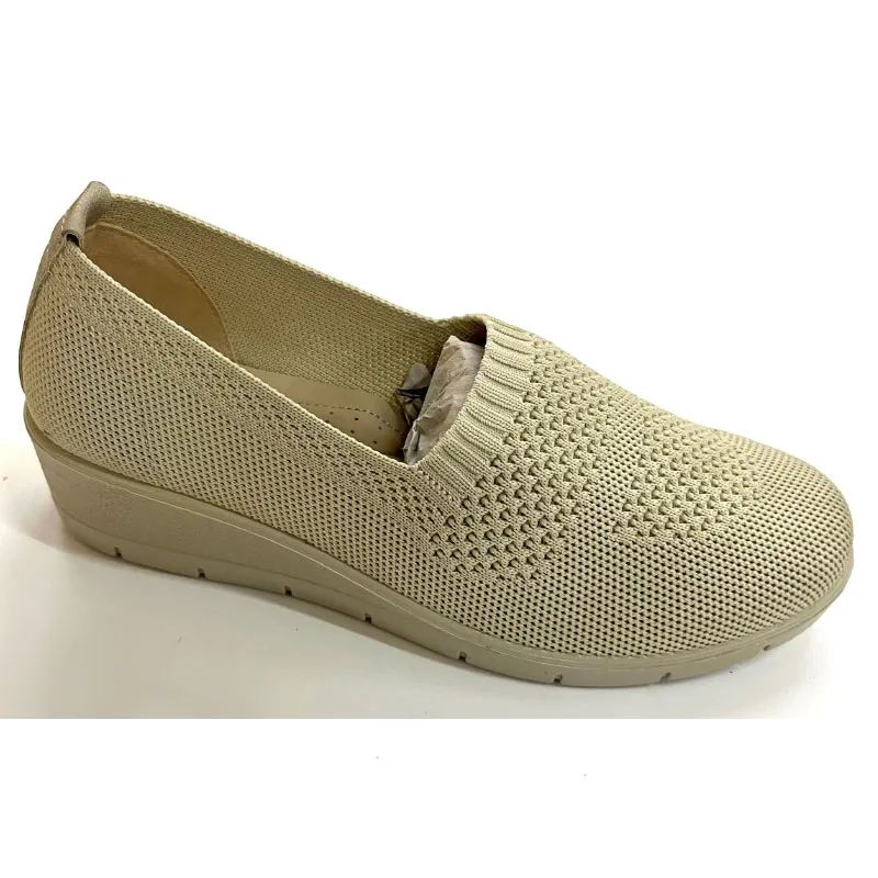 Women's flyknit shoes slip-ons flat casual shoes