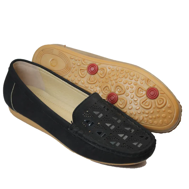 Womens comfortable leather flat loafers