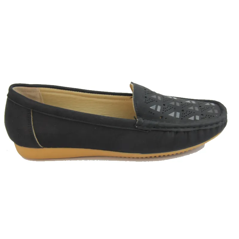 Womens comfortable leather flat loafers