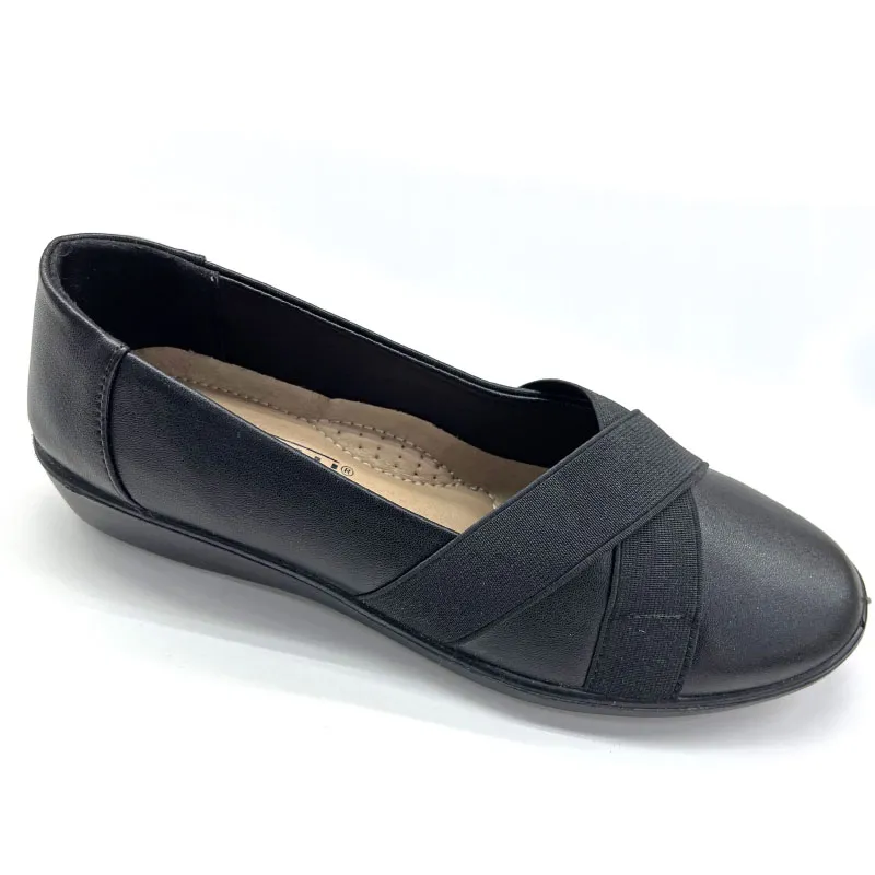 Womens leather round toe ballet flats loafers