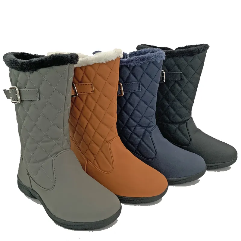 Womens Waterproof Nylon Midcalf winter Boots with zip closure