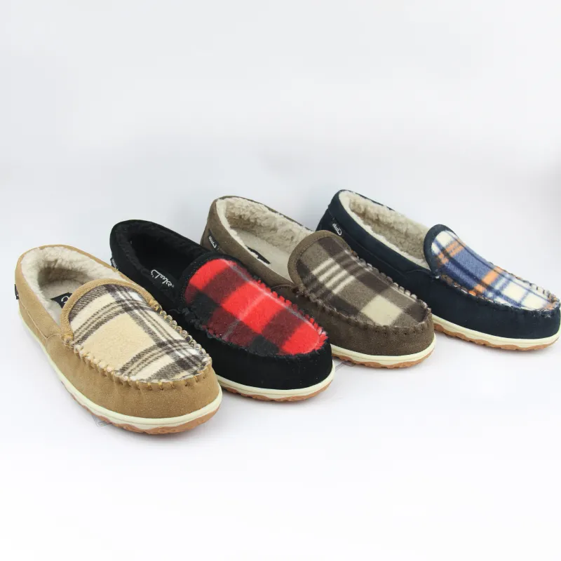 Mens suede venetian moccasin slippers outdoor slippers