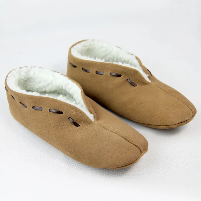 Unisex Mallorcan leather moccasin slippers indoor slippers