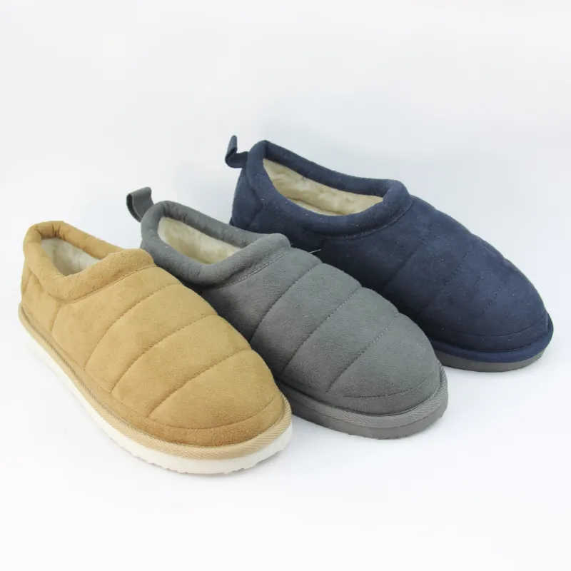 Men's Quilt Puffer Nylon Slippers with low back clogs