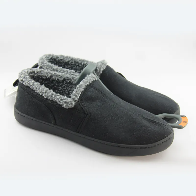 Mens microsuede slip-on clog Sherpa lined casual slippers