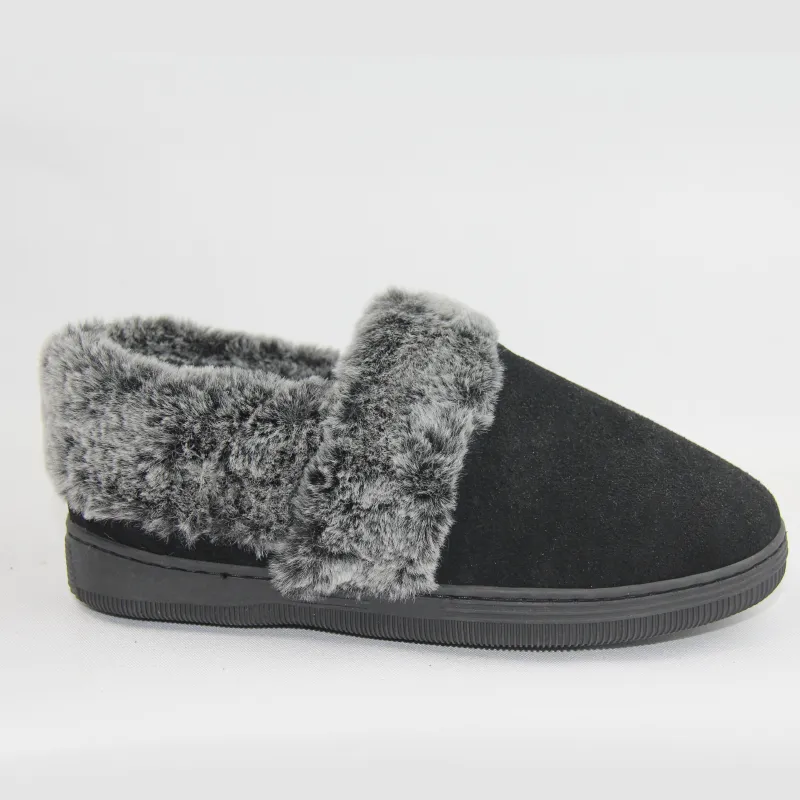 Women's Suede Leather Cozy Campfire Slip-on clog slippers