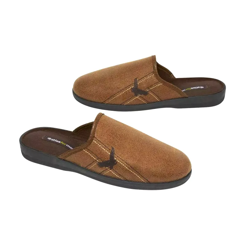 Mens Faux suede slippers indoor outdoor mule shoes