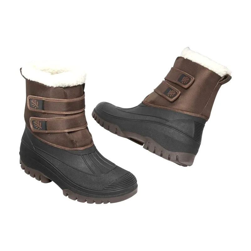 Mens Sherpa-Lined Snow Boots Water Resistant Two Strap Boots