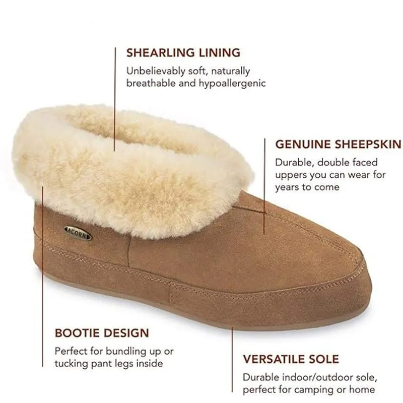 Mens Sheepskin Mini Boots Turned Fur Collar Winter Snow Boots