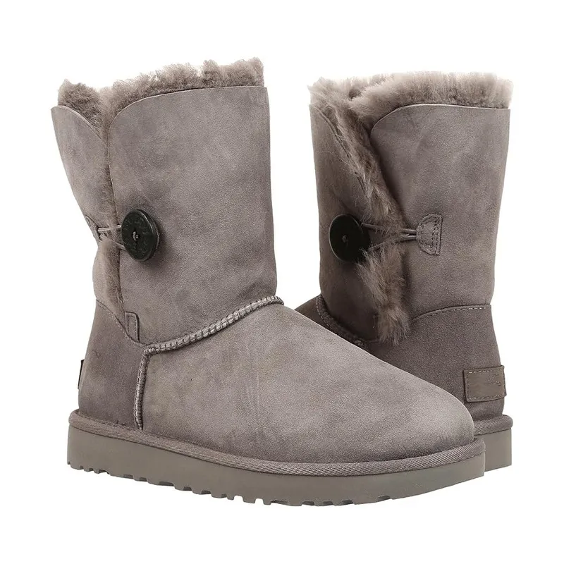 Womens DoubleFace Sheepskin Boots Mid Calf Winter Snow Boots