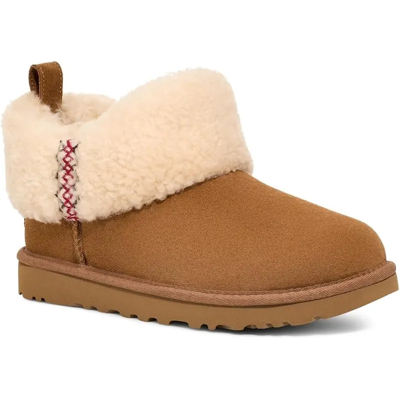 Womens Sheepskin mini boots Sherpa lined Winter Snow Boots