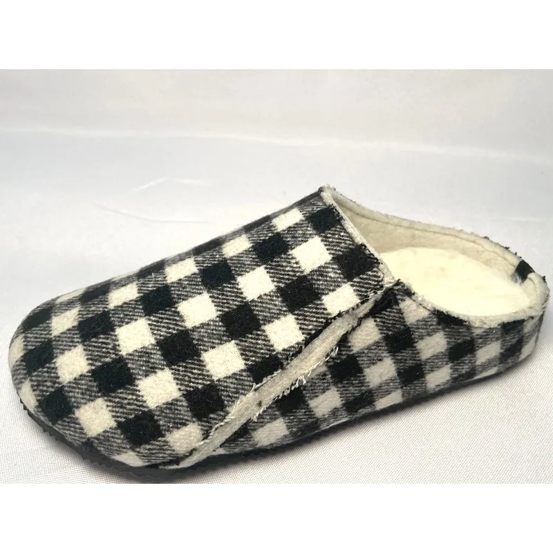 Womens plaid clog Slipper comfort slide indoor shoes