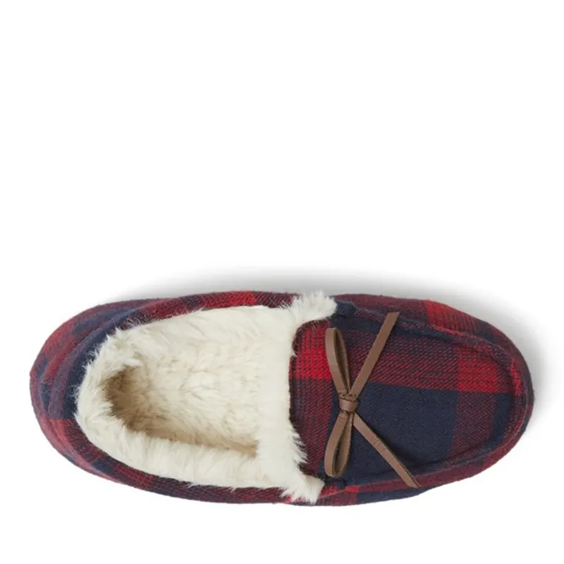 Boy's & Girls Kids plaid Moccasin with Tie slippers