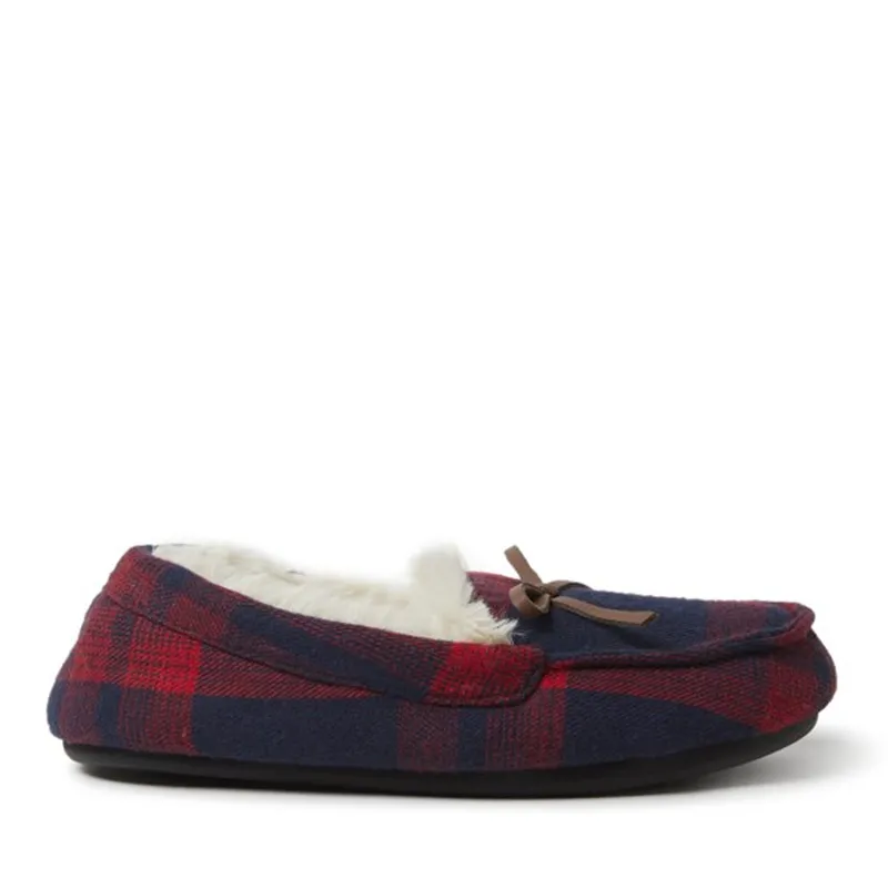 Boy's & Girls Kids plaid Moccasin with Tie slippers