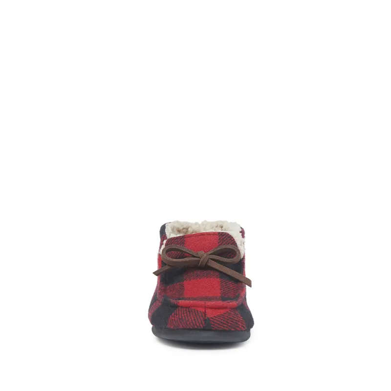 Kids Plaid flannel Moccasin Boots Slip on shoes