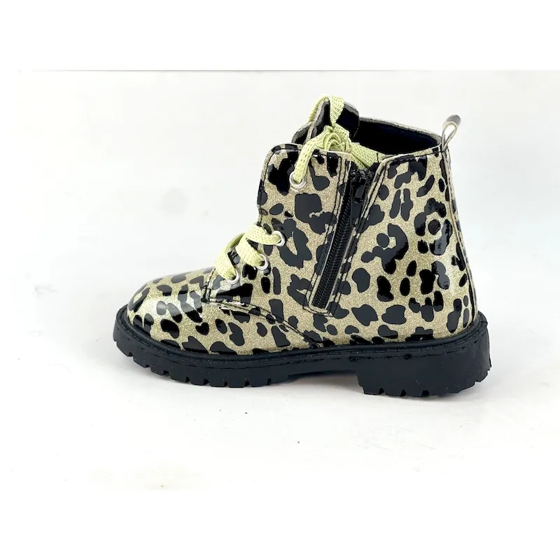 Girls Ankle Outdoor Boots leopard combat boots