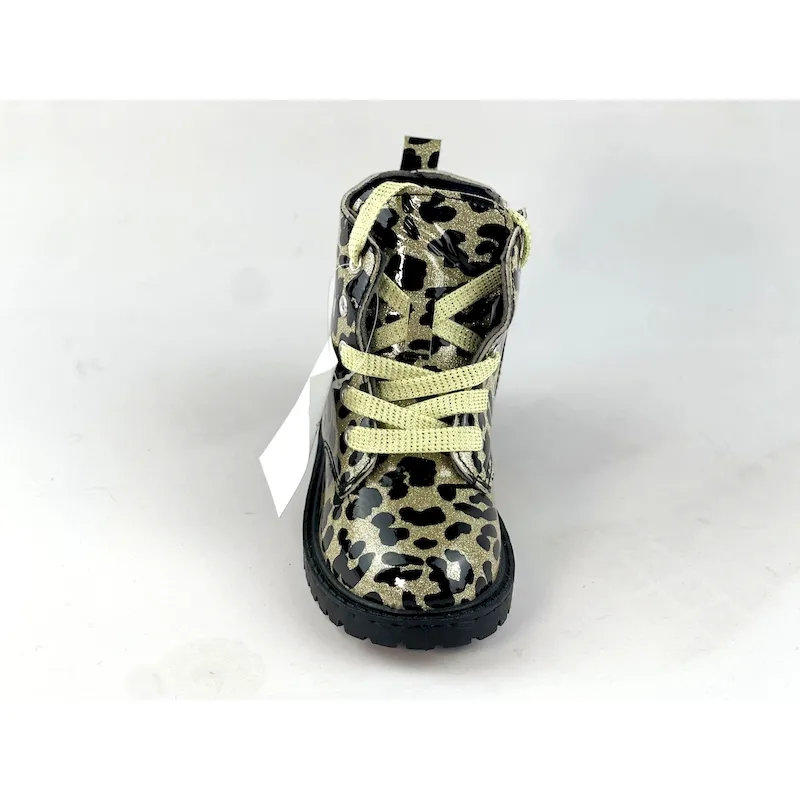 Girls Ankle Outdoor Boots leopard combat boots