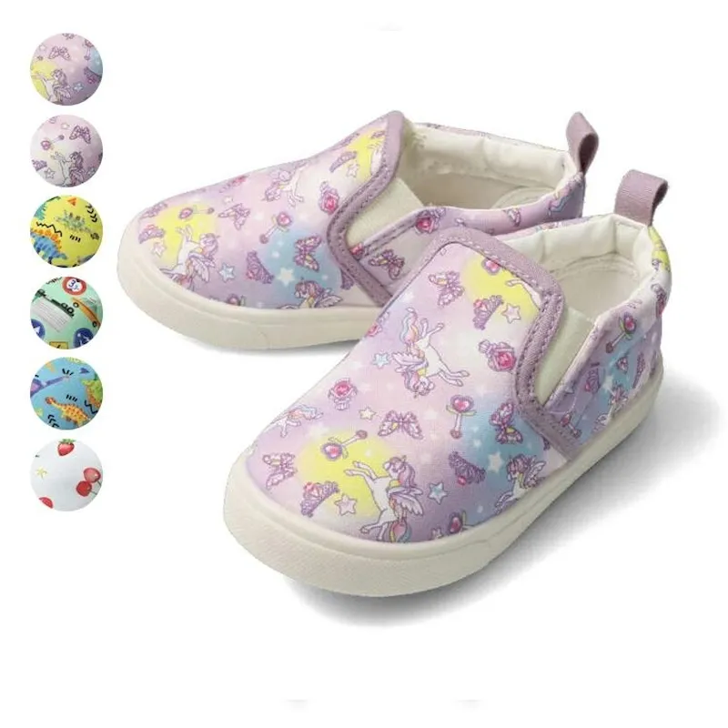 Baby Shoes flat fabric casual sneakers with twin gore