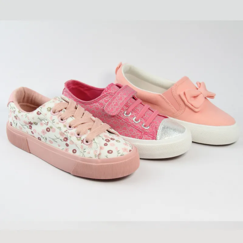 Children’s Floral Canvas Shoes Lace Up Trainers Casual Sneaker Vulcanized shoes