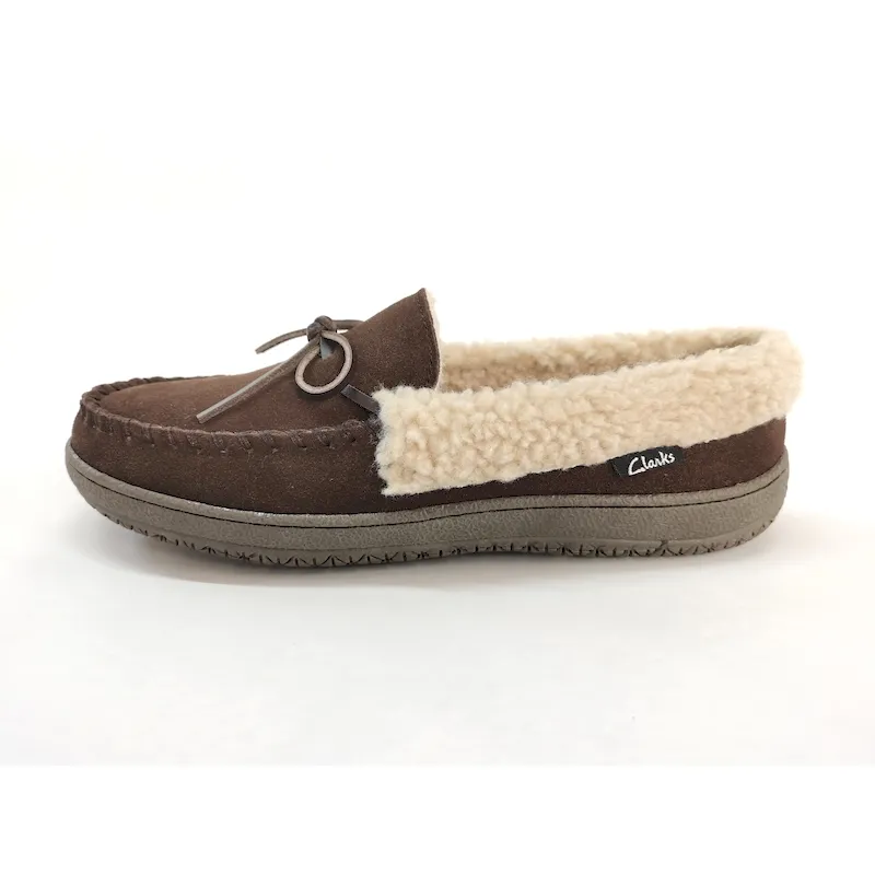 Men's  Moccasin slip on Winter slippers with sherpa lined and collar