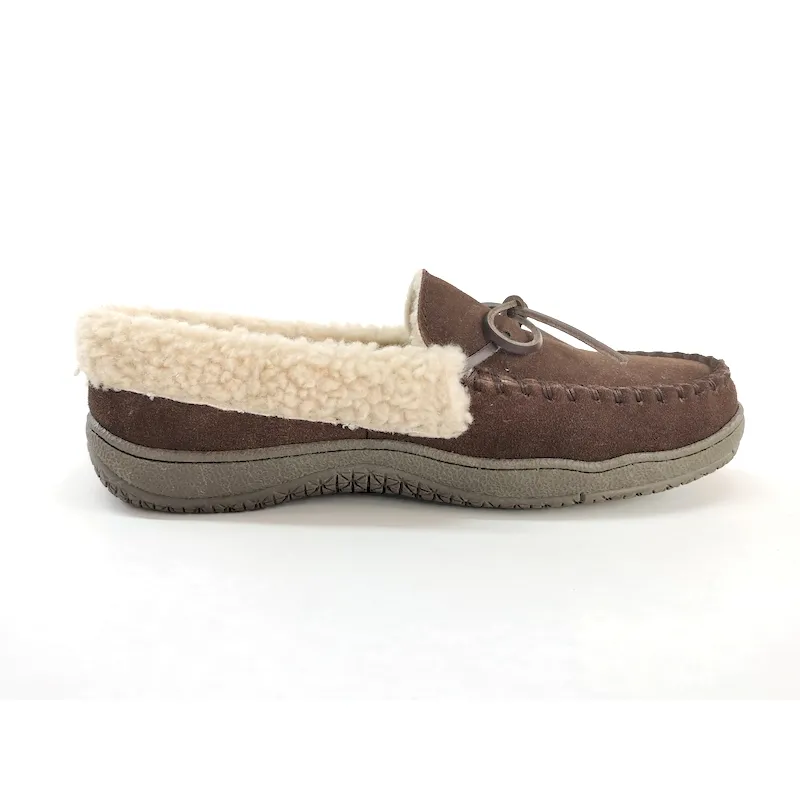 Men's  Moccasin slip on Winter slippers with sherpa lined and collar