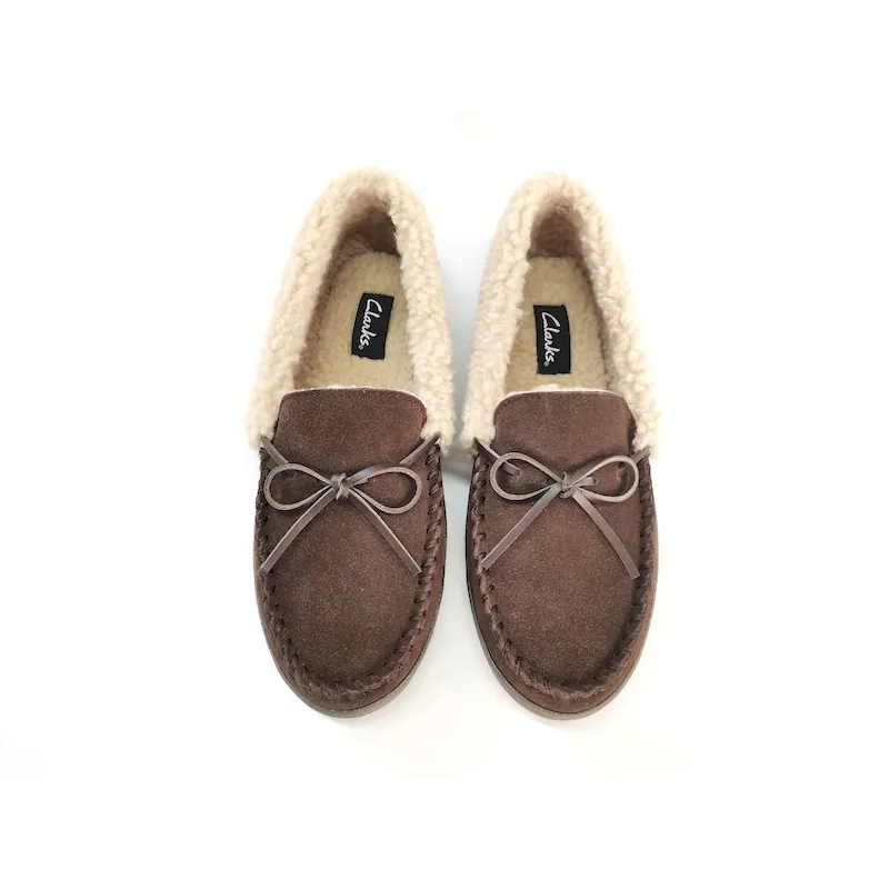 Men's  Moccasin slip on Winter slippers with sherpa lined and collar