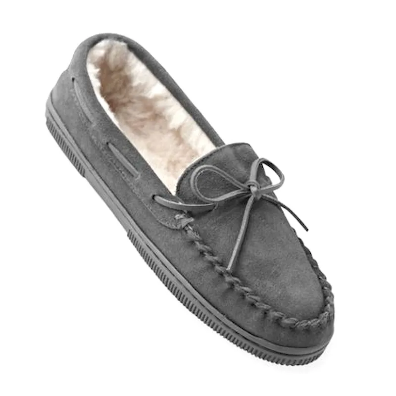 Classic Men leather Moccasin slippers with lace tied on vamp flat casual shoe