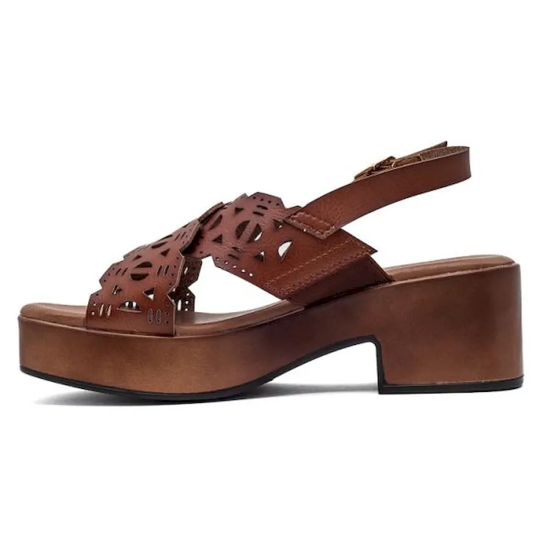 Women's summer platforms straps sandal with square toe and block heel