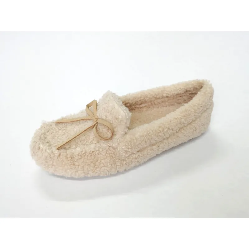 Women's sherpa moccasin slipper winter cosy house slippers