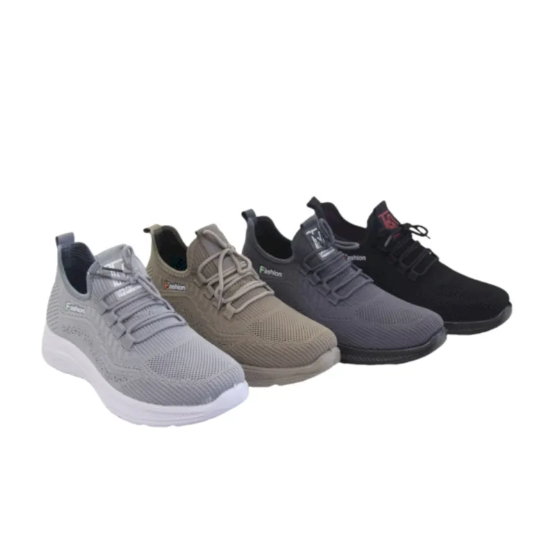 Wholesale Mens Fly knit Mesh sneaker manufacturer lace-up walking shoes