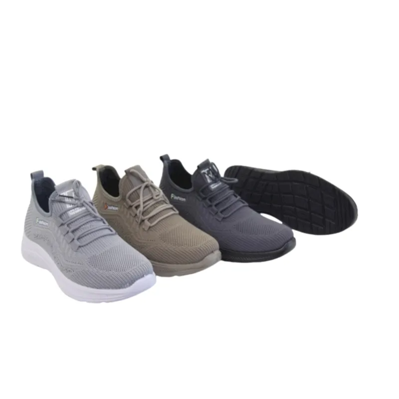 Wholesale Mens Fly knit Mesh sneaker manufacturer lace-up walking shoes