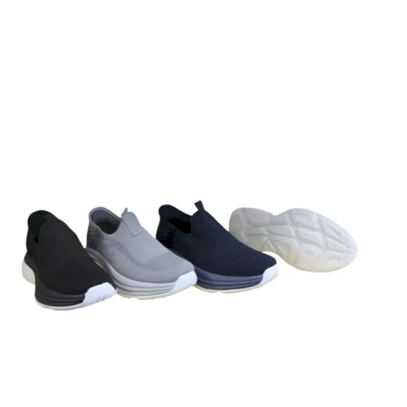 Wholesale High elastic solefly Adult Fly knit Mesh Sneaker Slip On loafer with Heel pillow