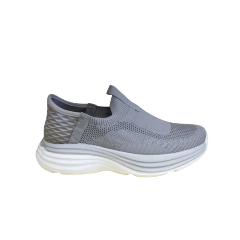 Wholesale High elastic solefly Adult Fly knit Mesh Sneaker Slip On loafer with Heel pillow