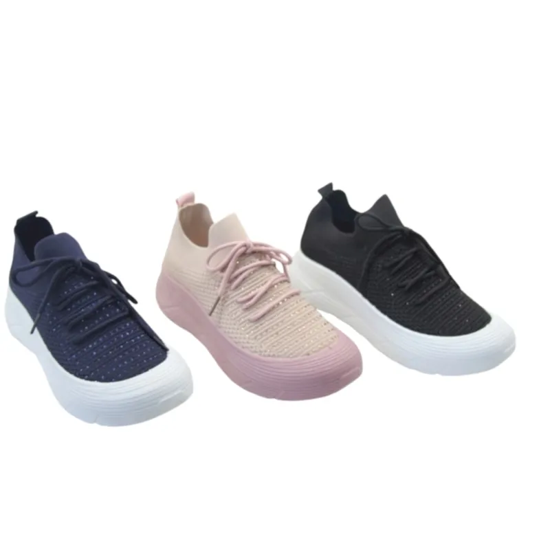 Wholesale Women's Lace up Casual Sneakers shoes with toe protect outsole