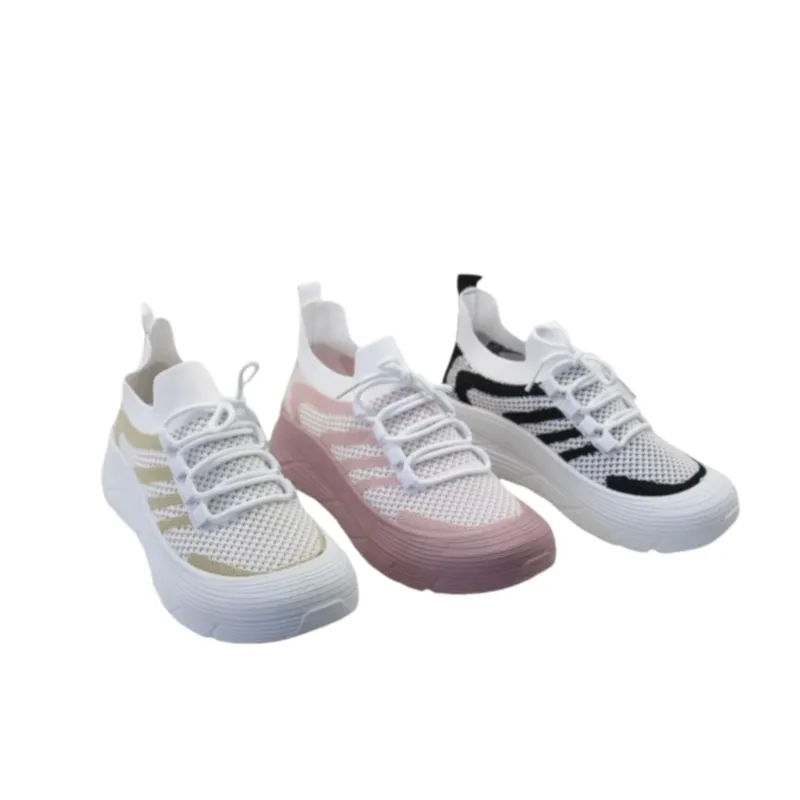 Wholesale Women's Lace up Casual Sneakers shoes with toe protect outsole