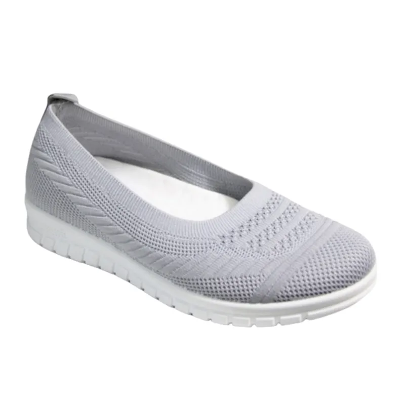 Wholesale Women's Fly Knit Mesh Casual Shoes Low top Flat Loafer