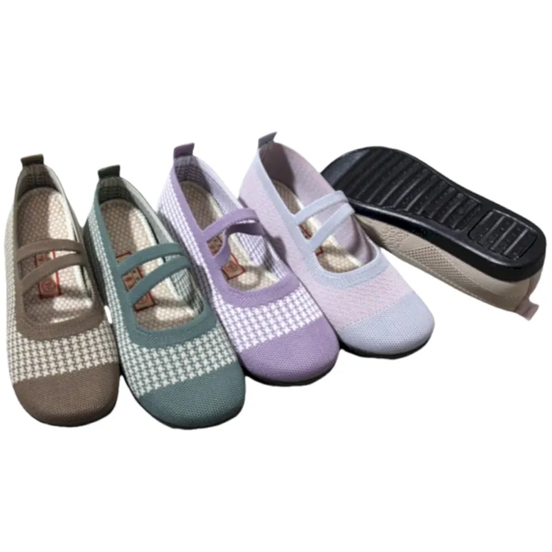 Wholesale Women's Ballet Shoes Round Toe Slip On Knit Casual Dress Shoes